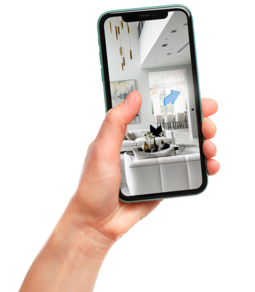 Interface de visite virtuelle interactive sur smartphone et tablette - Agence Dizento Lille Nord
